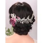 Accesoriu elegant pentru decor par AP002LL Argintiu cu cristale Verzi + 2 agrafe